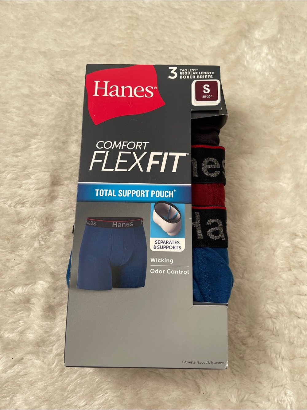 Hanes CoHanes Men's Comfort Flex Fit Total Support Pouch Boxer Briefs, 3 Pack